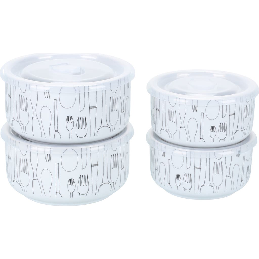 Bia Cordon Bleu Set Of 4 Assorted Storage Bowls With Lids In White