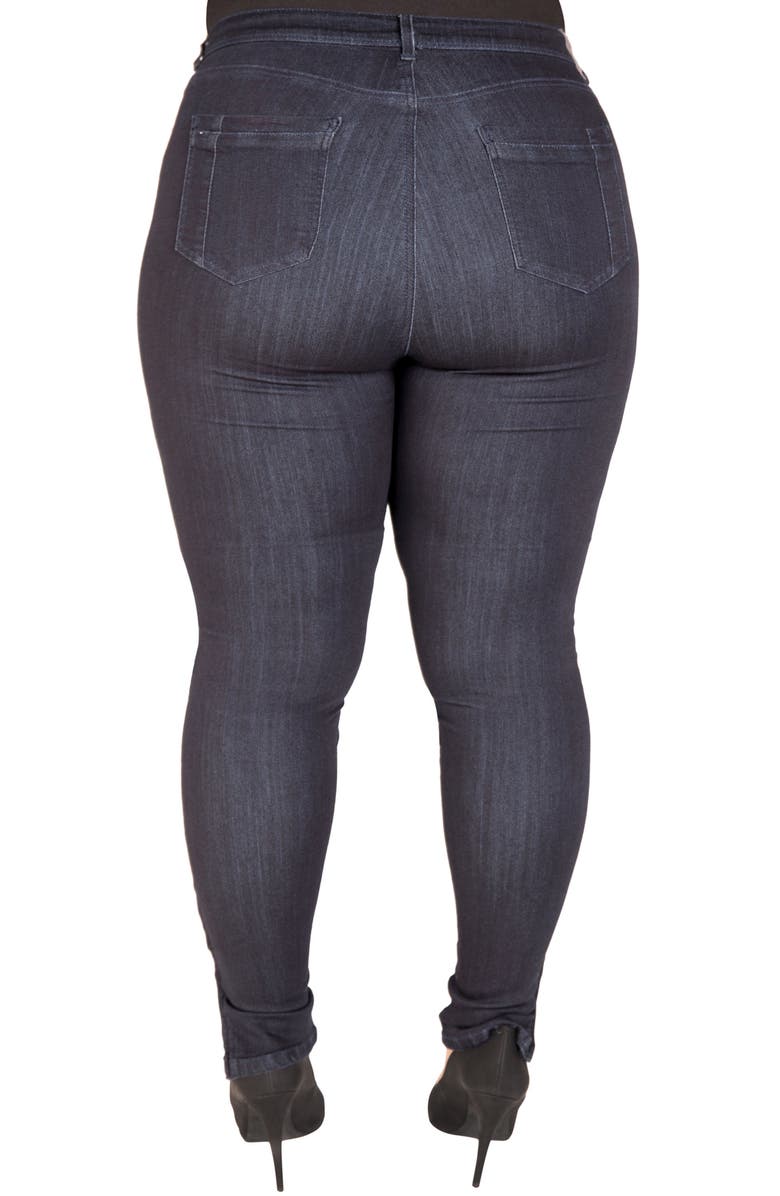 Poetic Justice Marley Pintuck Knee Moto Jeans, Alternate, color, 