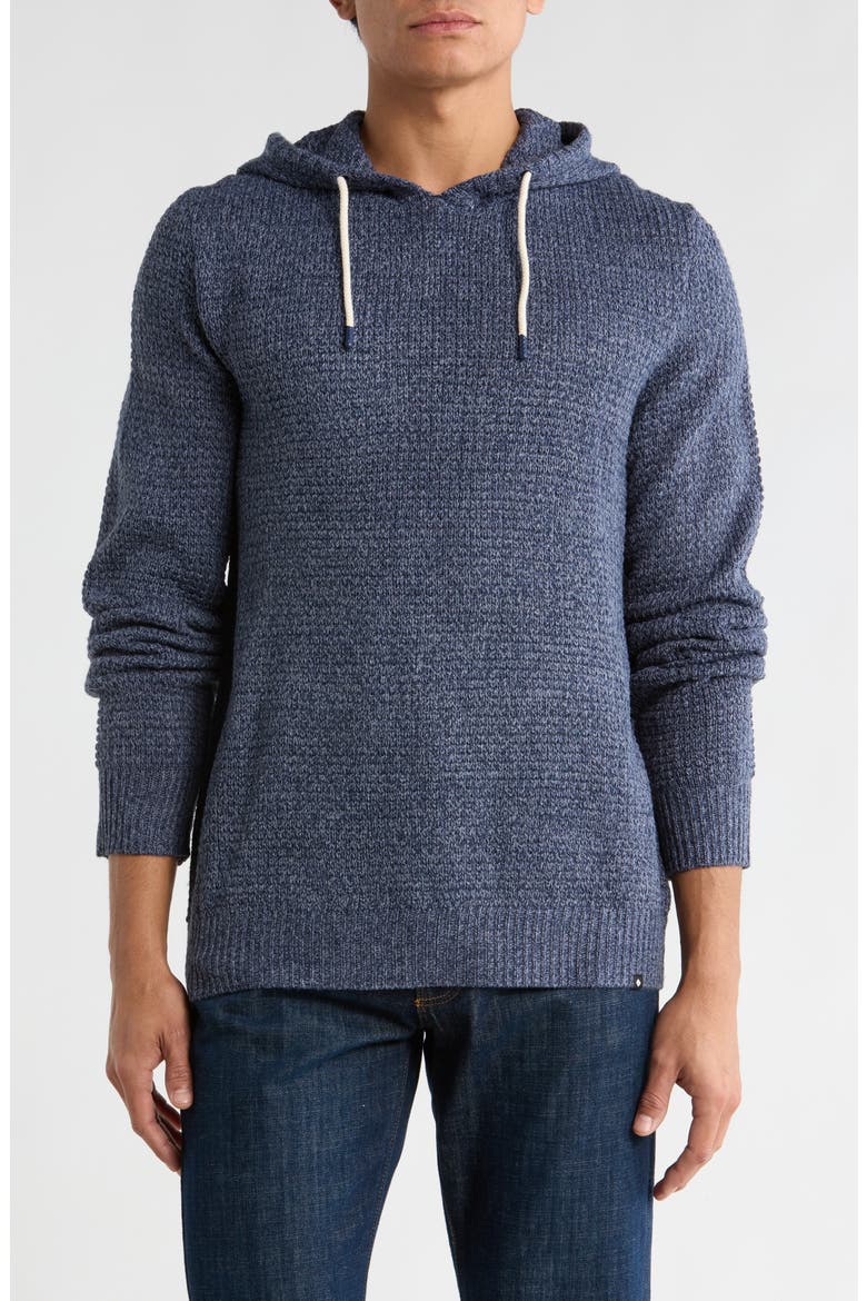 Milo Marled Thermal Stitch Hooded Sweater, Main, color, NOCTURNE