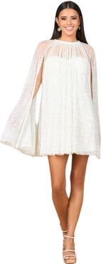 LARA New York Beaded Bridal Cape Dress