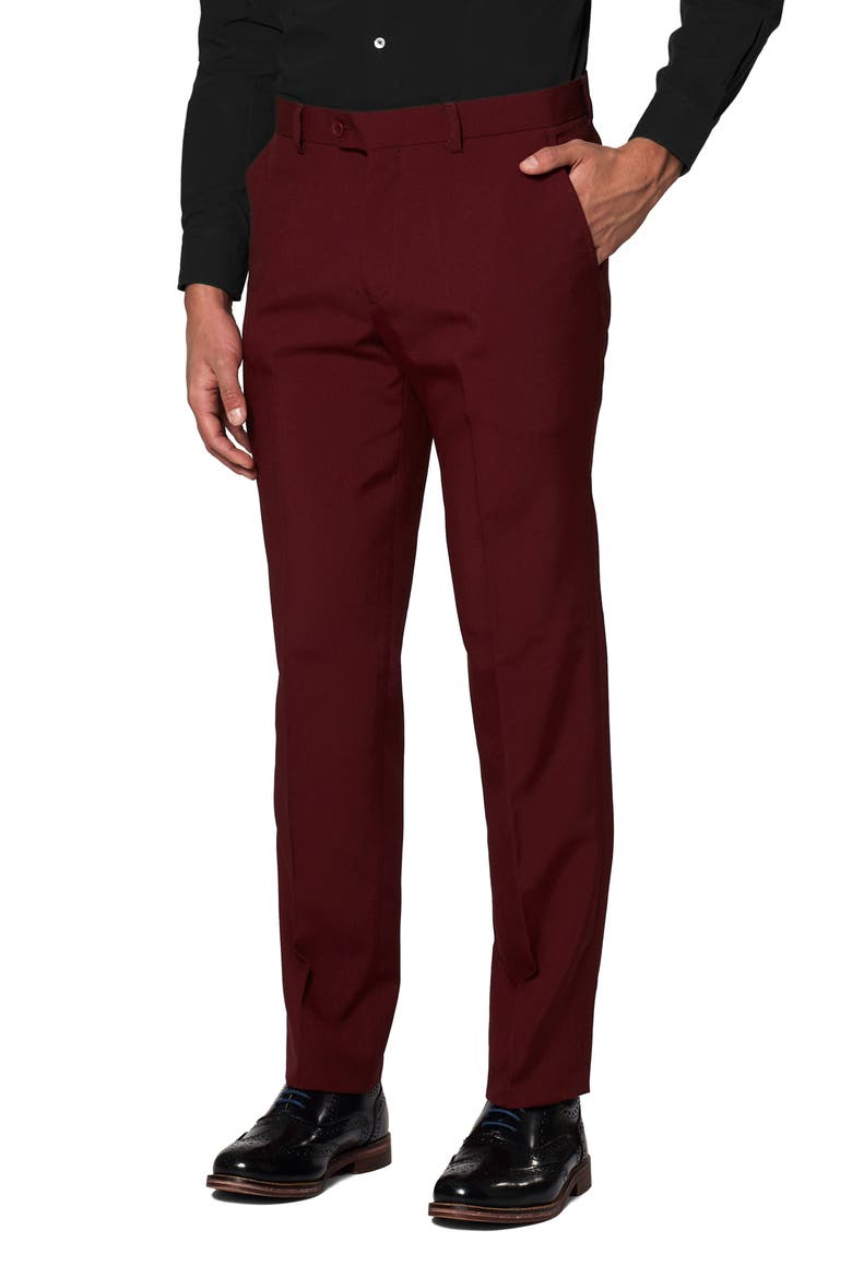 Blazing Burgundy Slim Fit Two-Piece Suit & Tie Set, Alternate, color, RED