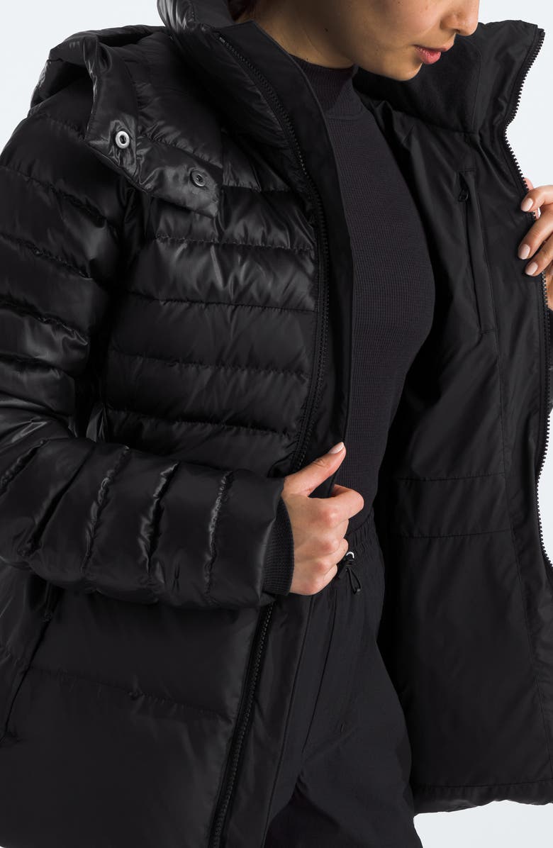 The North Face Metropolis Water Repellent 600 Fill Power Down Hooded Jacket, Alternate, color, Tnf Black