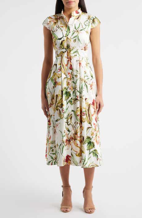 Floral Cap Sleeve Shirtdress