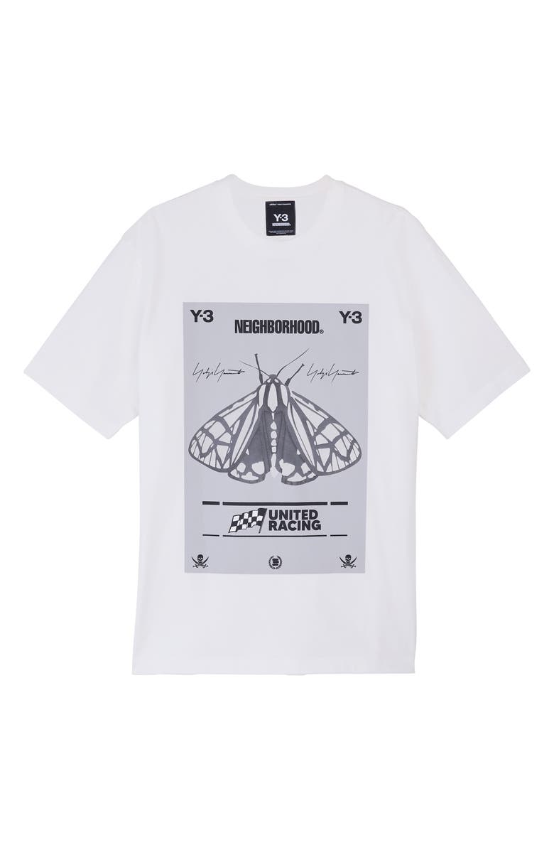 Y-3 x Yohji Yamamoto NBHD GFX Cotton Graphic T-Shirt, Alternate, color, Core White