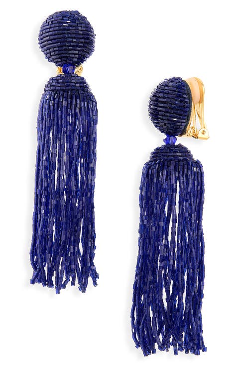Beaded Tassel Drop Earrings