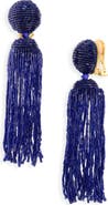 Oscar de la Renta Beaded Tassel Drop Earrings