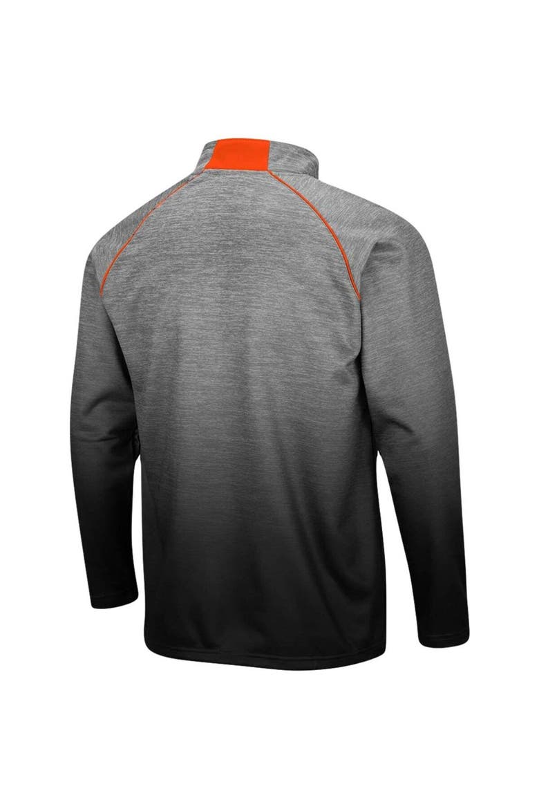 Men's Colosseum Heathered Gray Oklahoma State Cowboys Sitwell Sublimated Quarter-Zip Pullover Jacket, Alternate, color, Heather Gray