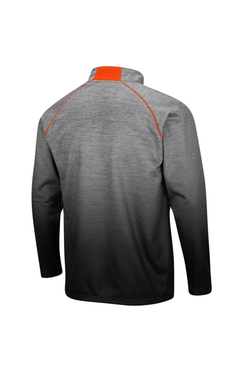 COLOSSEUM Men's Colosseum Heathered Gray Oklahoma State Cowboys Sitwell Sublimated Quarter-Zip Pullover Jacket, Alternate, color,