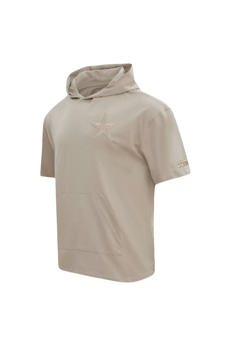 Men's Pro Standard Tan Dallas Cowboys Neutrals Capsule Short Sleeve Pullover Hoodie, Alternate, color, Tan