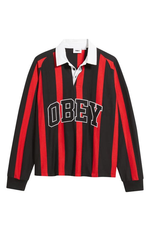 Obey Landon Stripe Rugby Shirt In Multi