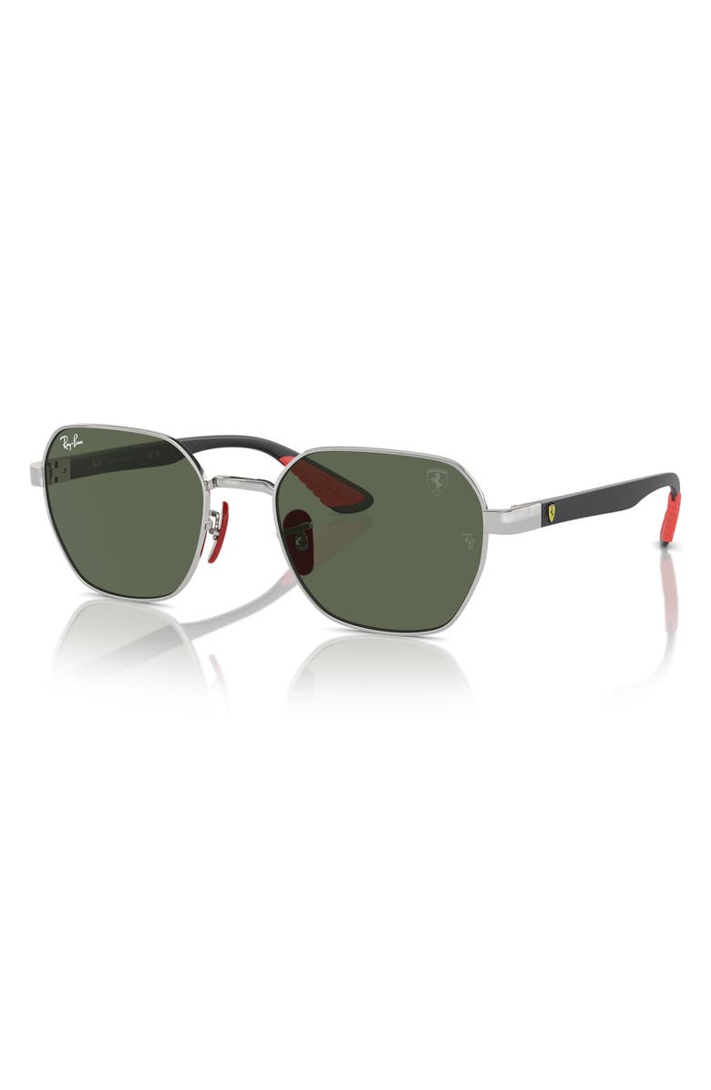 Ray-Ban x Scuderia Ferrari 54mm Chromance Irregular Sunglasses, Alternate, color, Silver