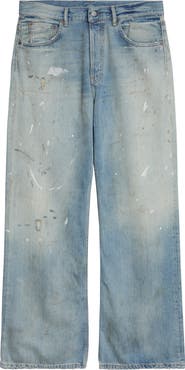 Acne Studios 2021 Trafalgar Paint Slatter Wide Leg Jeans