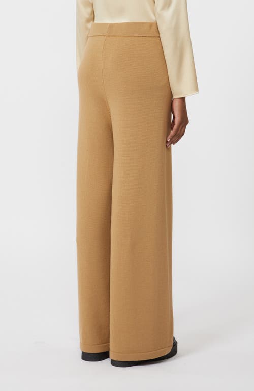 Mm By Max Mara Hamburg Wide Leg Wool Sweater Pants In Brown