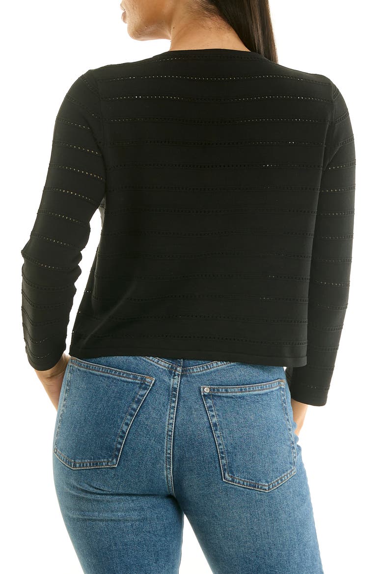 Pointelle Stitch Bolero, Alternate, color, BLACK