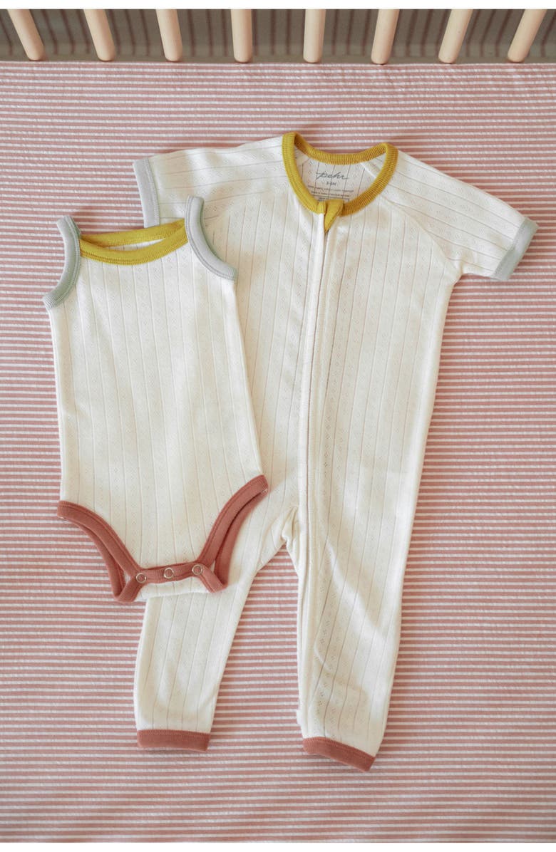 Pehr Pointelle Bodysuit, Alternate, color, Rainbow