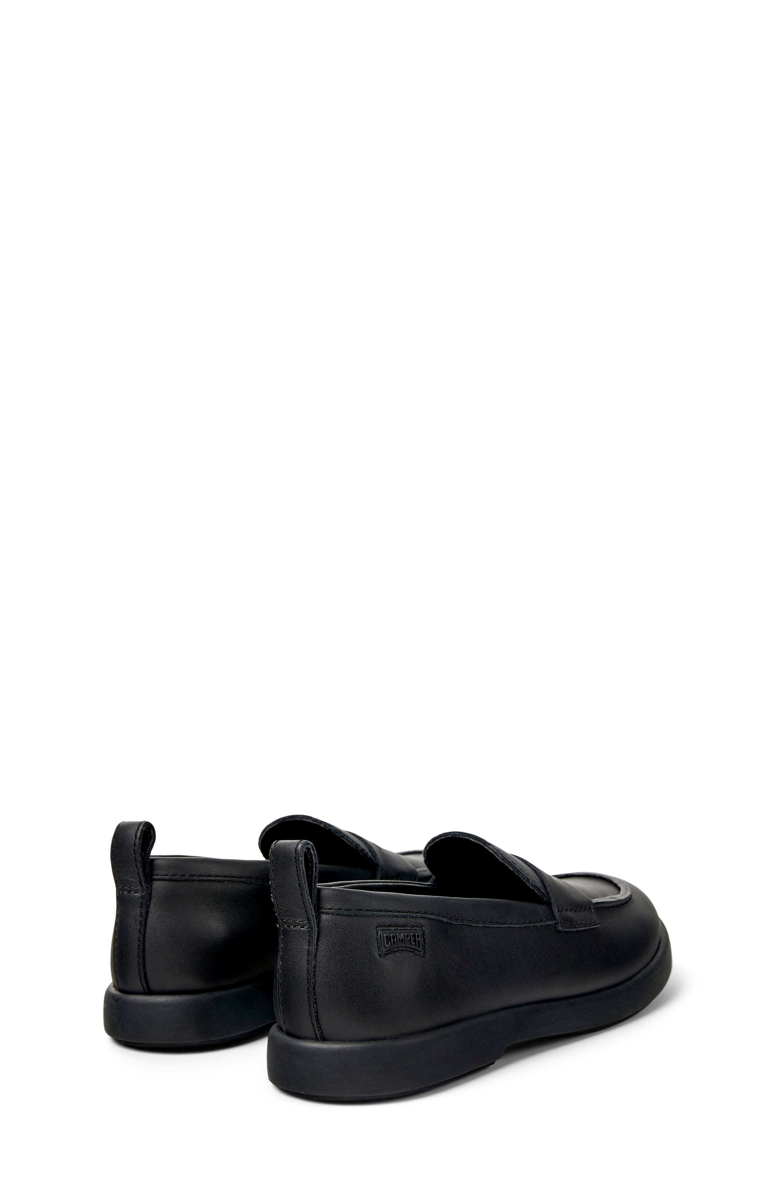 Kids' Duet Leather Loafer, Alternate, color, BLACK