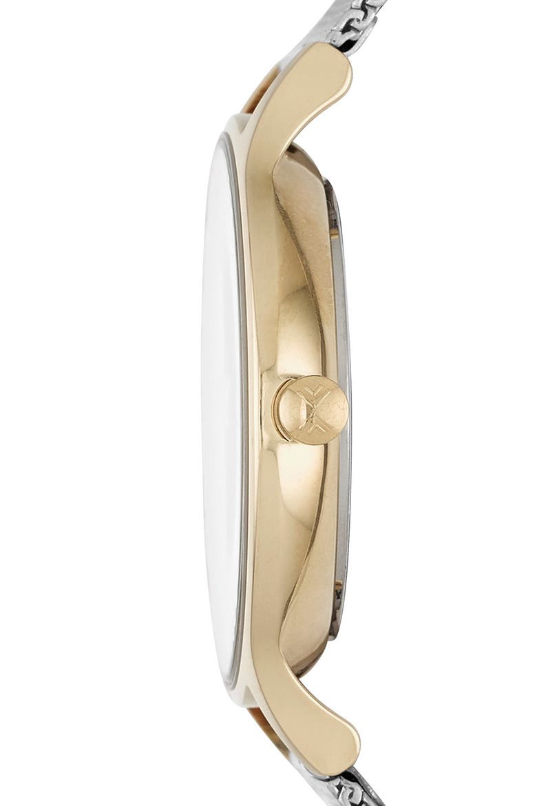 'Anita' Crystal Index Mesh Strap Watch, 30mm, Alternate, color, SILVER/ GOLD