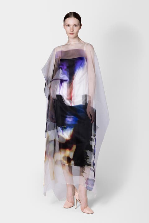 Eren Floaty Organza Overlay Shift Dress