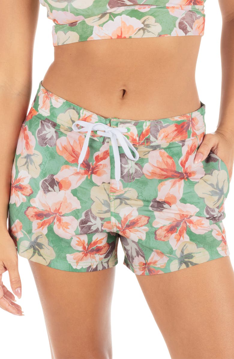 Hurley Gingko Cloud Board Shorts, Main, color, Seafoam Pink Floral