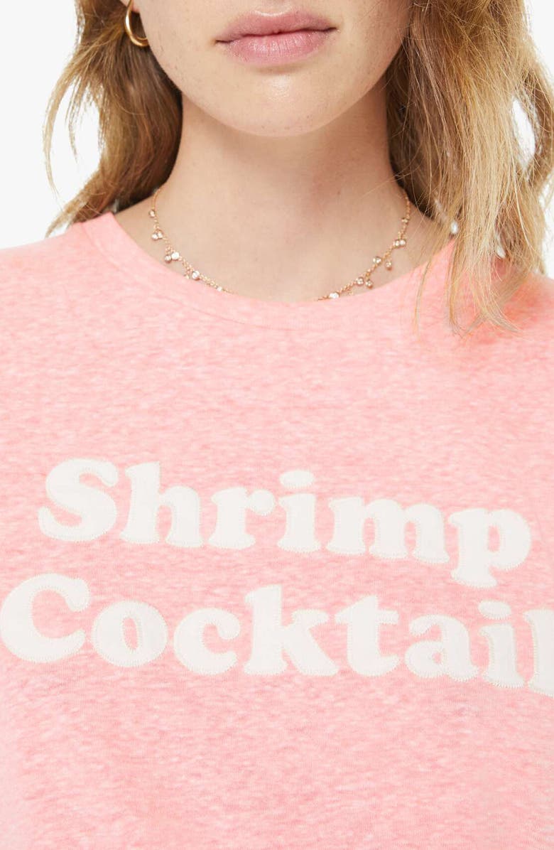 MOTHER The Boxy Goodie Goodie Appliqué Better Luck Graphic T-Shirt, Alternate, color, Shrimp Cocktail