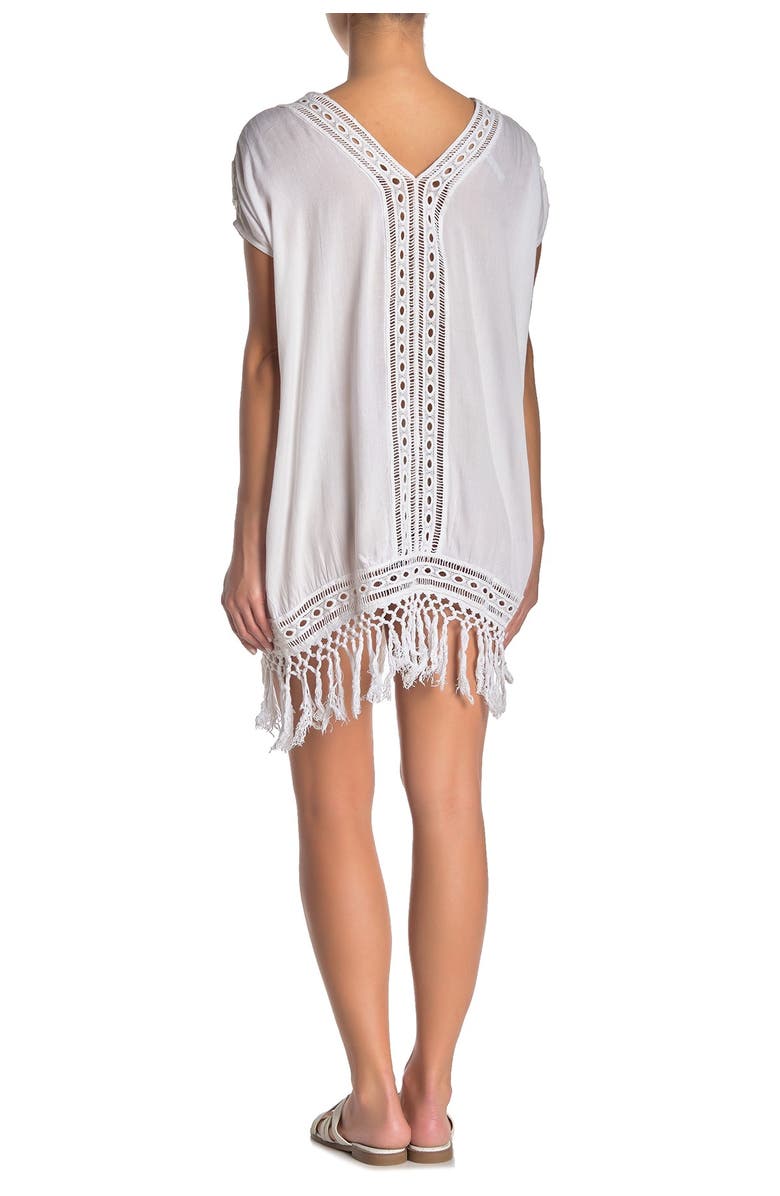 BOHO ME Crochet Fringe Short Dress, Alternate, color,