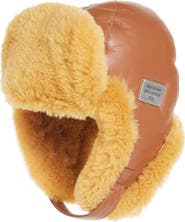 Acne Studios Belmet Leather & Genuine Shearling Hat