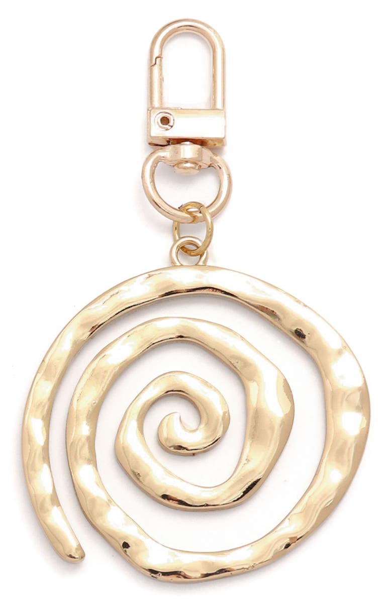 Petit Moments Swirl Keychain, Main, color, Gold