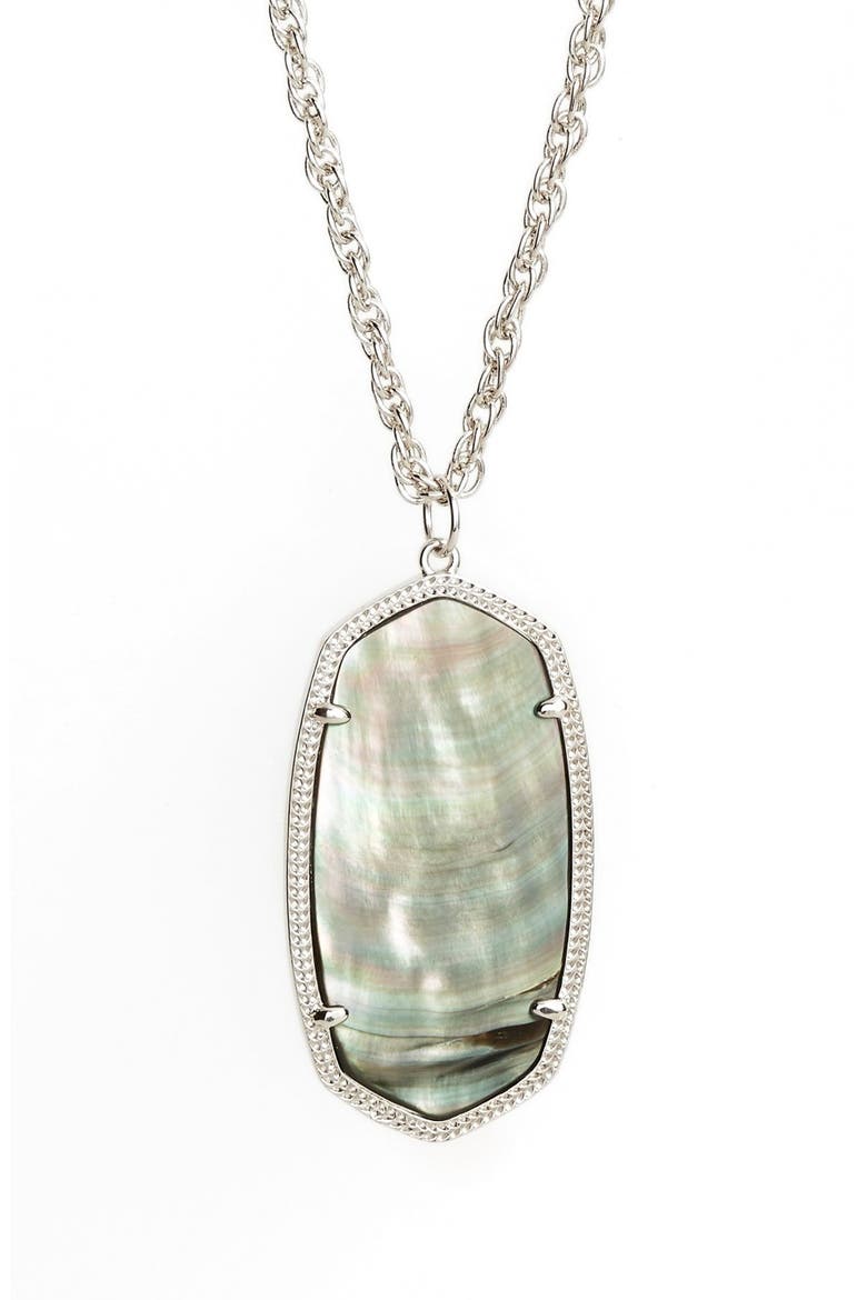'Rae' Pendant Necklace, Alternate, color, BLACK MOTHER OF PEARL/ SILVER