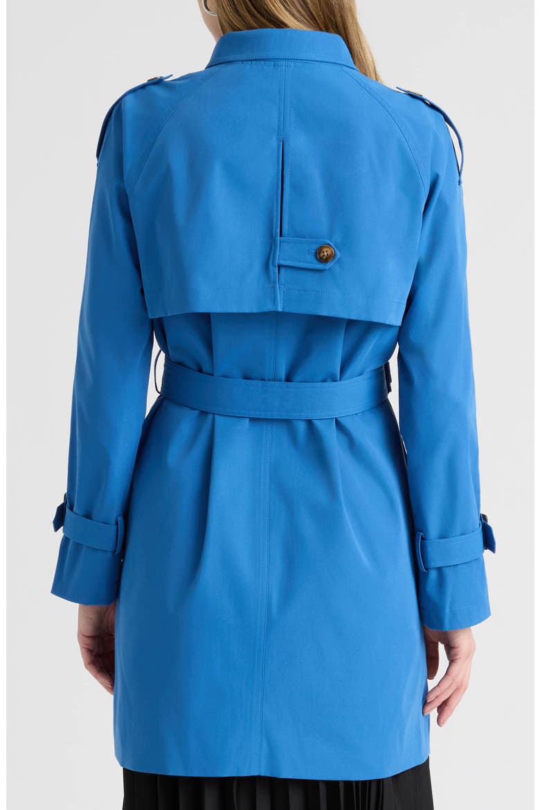 Belted Double Breasted Trench Coat, Alternate, color, DENIM BLUE