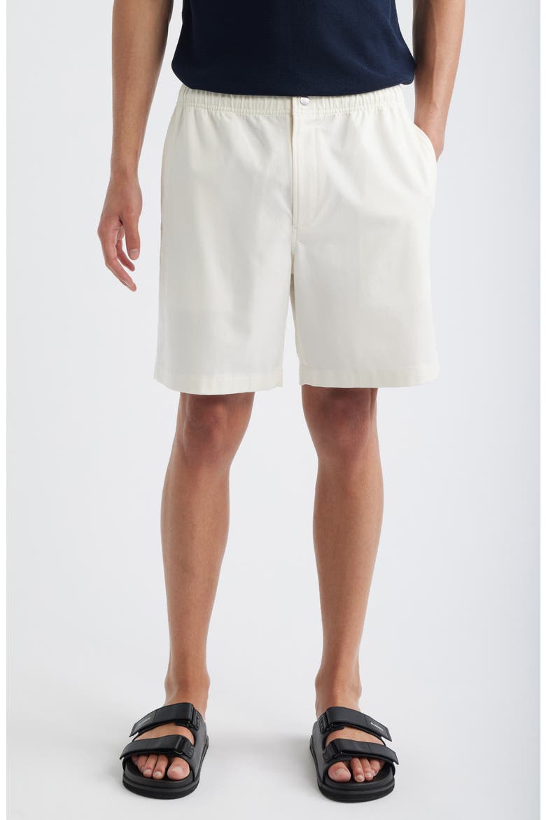 Easy Elastic Waist Cotton Shorts, Main, color, WINTER IVORY - 2H5