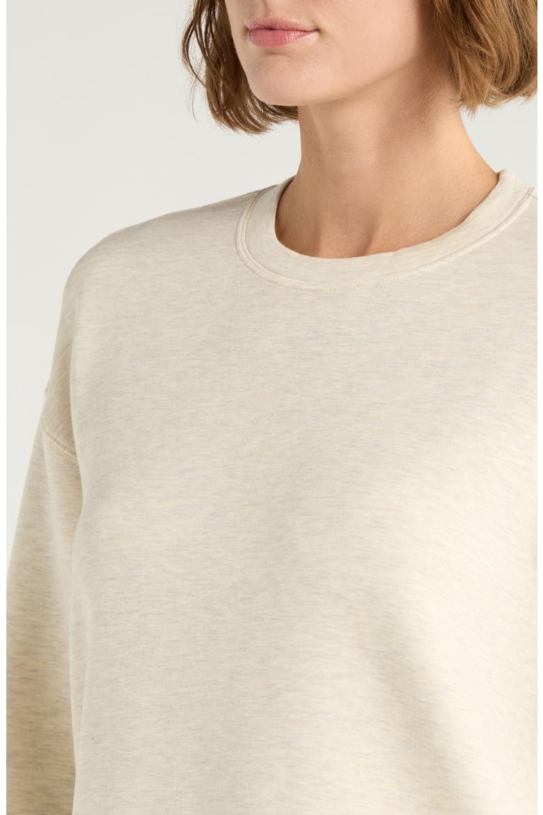 Air Essentials Brushed Crewneck Top, Alternate, color, HEATHER CREAM