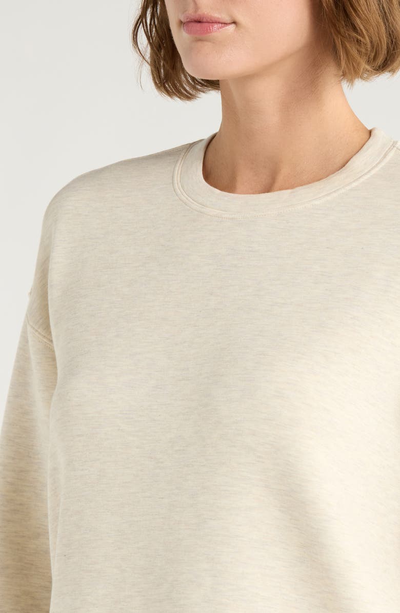 SPANX<sup>®</sup> Air Essentials Brushed Crewneck Top, Alternate, color, Heather Cream