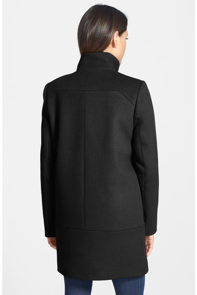 'Lauren' Asymmetrical Zip Wool Blend Coat, Alternate, color, BLACK