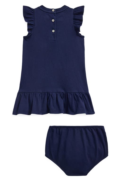 Ralph Lauren Sparkler Bear Tiered Cotton Graphic Dress & Bloomers