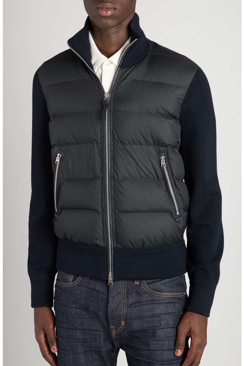 Mixed Media Zip Cardigan, Alternate, color, HB901 DARK MIDNIGHT BLUE