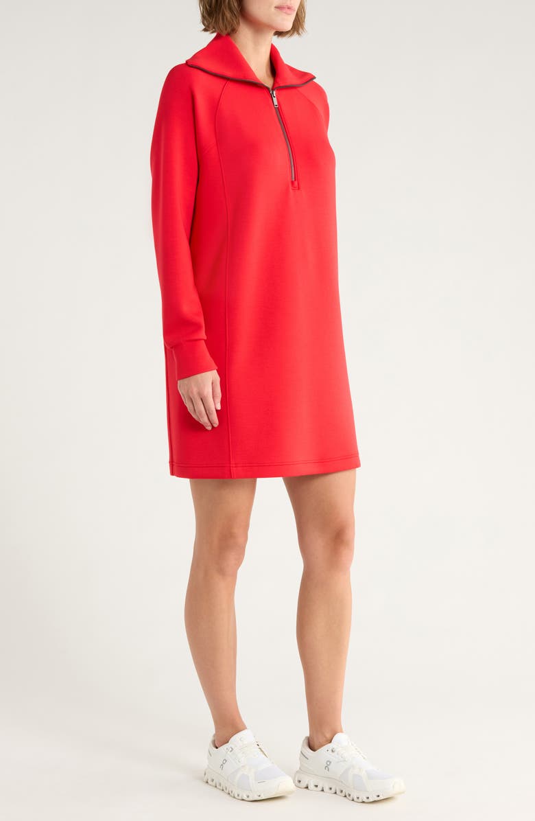 SPANX<sup>®</sup> AirEssentials Half Zip Minidress, Alternate, color, Spanx Red