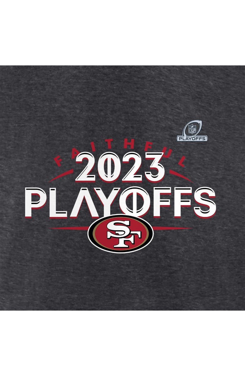FANATICS Men's Fanatics Branded Heather Charcoal San Francisco 49ers 2023 NFL Playoffs T-Shirt, Alternate, color,