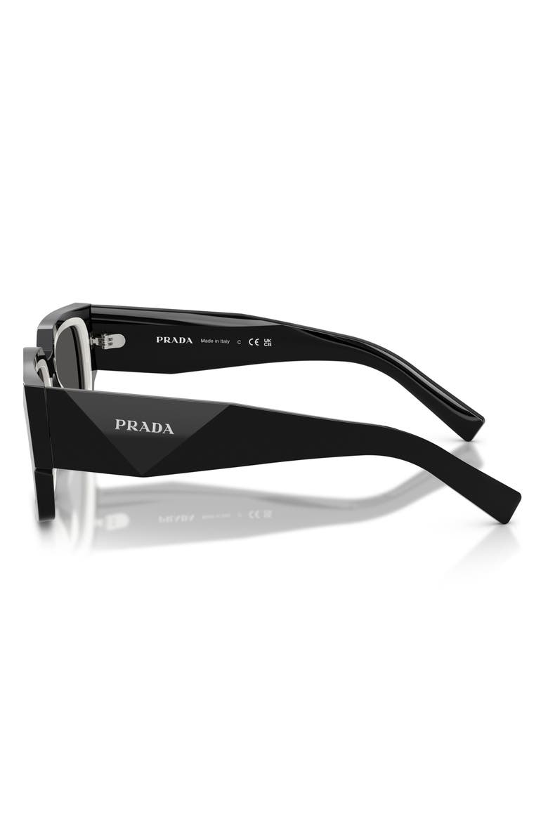 Prada 55mm Rectangular Sunglasses, Alternate, color, 
