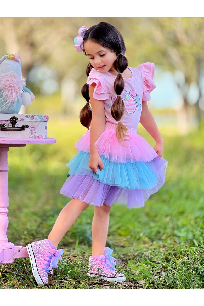 Girls Love Easter Egg Top and Tutu Skirt Set, Alternate, color, Pink