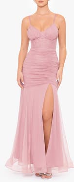 Blondie Nites Ruched Corset Mermaid Gown