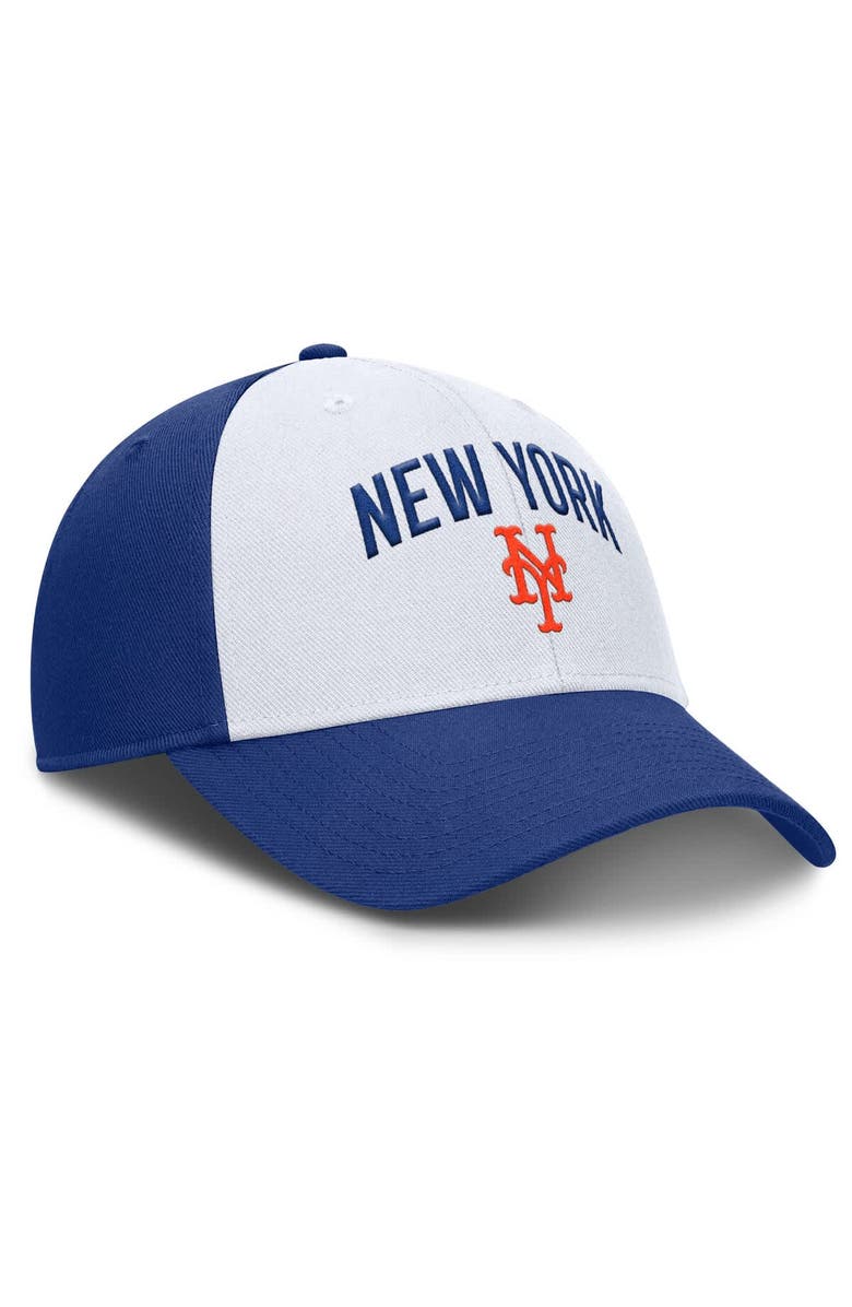 Nike Men's Nike White/Royal New York Mets Club Performance Adjustable Hat, Alternate, color, White