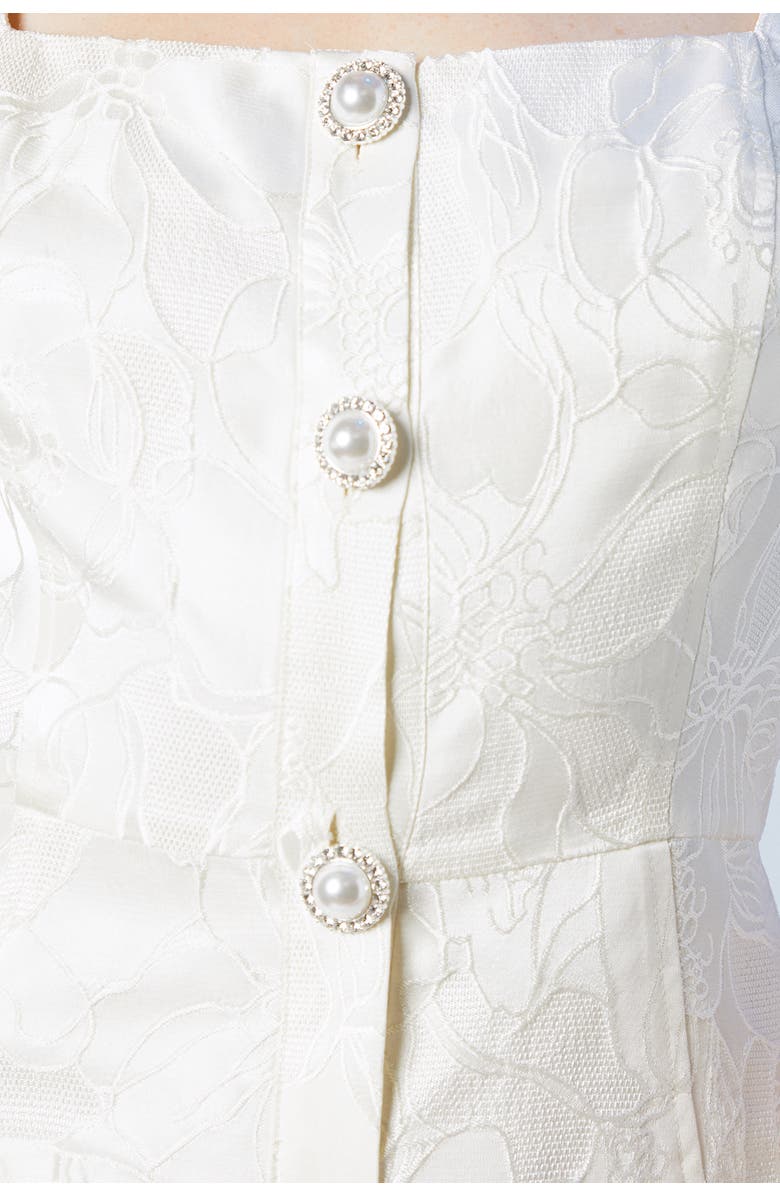 Coast Jewel Button Bridal Mini Dress, Alternate, color, Ivory