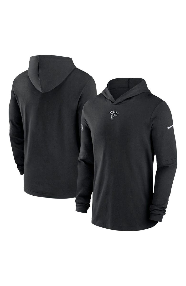 Nike Men's Nike Black Atlanta Falcons Sideline Performance Long Sleeve Hoodie T-Shirt, Alternate, color, 