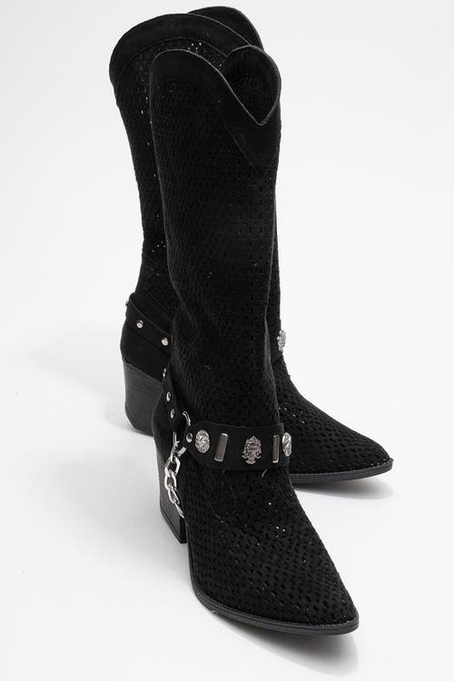 Prologue Shoes Lumen Block Heel Western Boot In Black