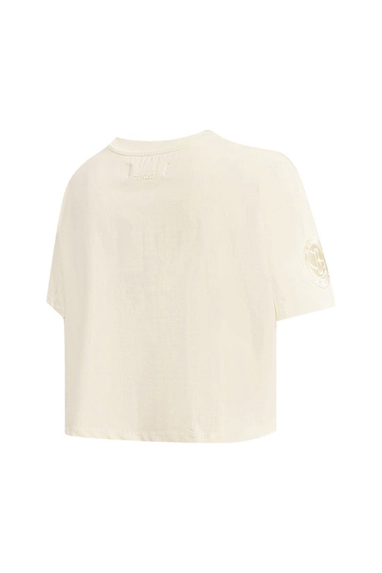 Women's Pro Standard  Cream Brooklyn Nets Neutral Boxy Crop T-Shirt, Alternate, color, Cream