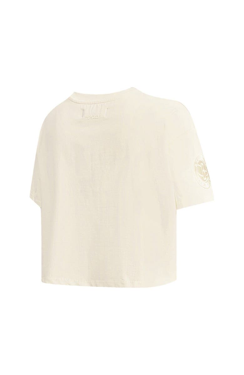 PRO STANDARD Women's Pro Standard Cream Brooklyn Nets Neutral Boxy Crop T-Shirt, Alternate, color, Cream