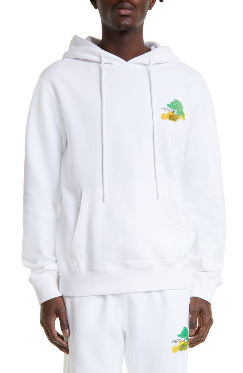 Off-White Brush Arrow Slim Fit Cotton Graphic Hoodie, Main, color,