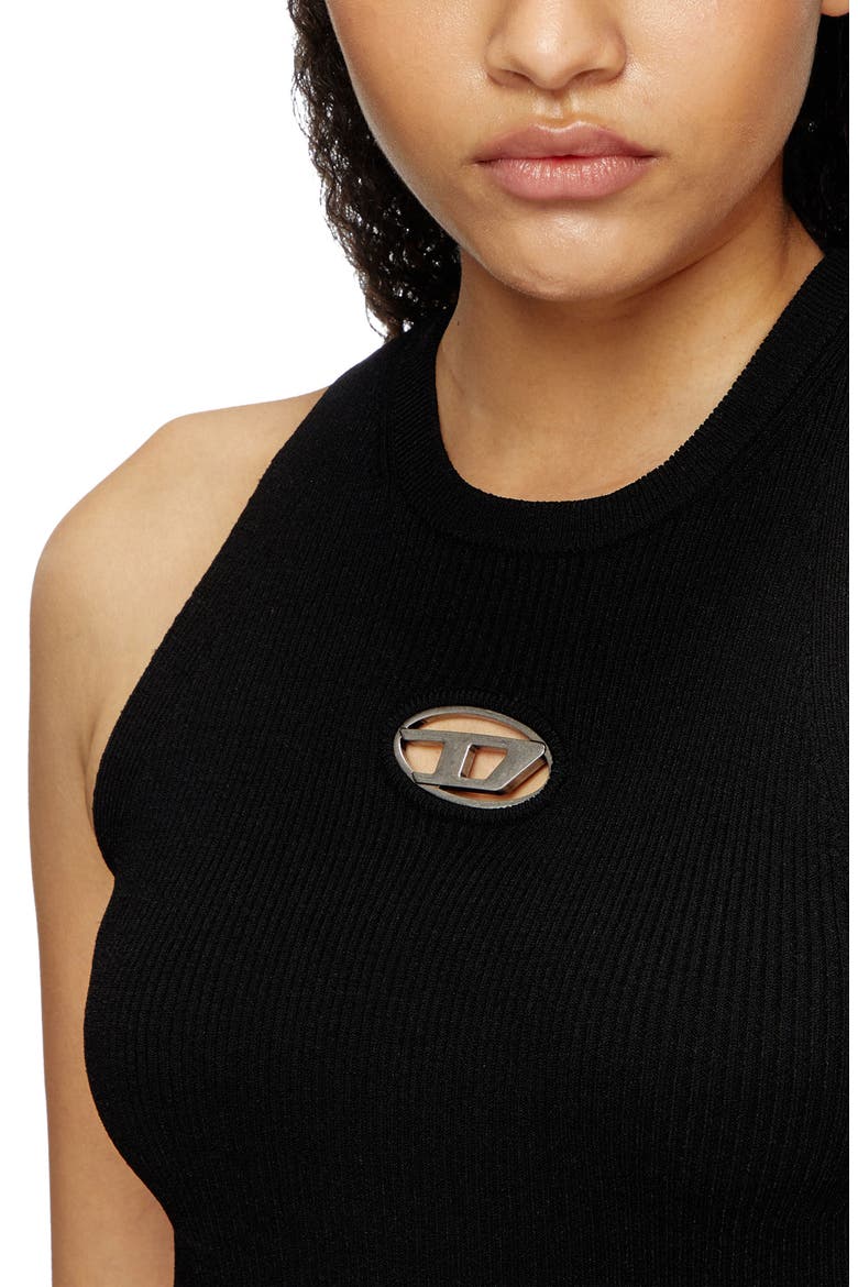 M-Caddix-Top Logo Cutout Sleeveless Rib Top, Alternate, color, DEEP/ BLACK