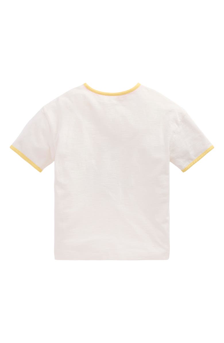 Mini Boden Kids' Daisy Graphic Cotton Ringer T-Shirt, Alternate, color, Ivory Sunflower