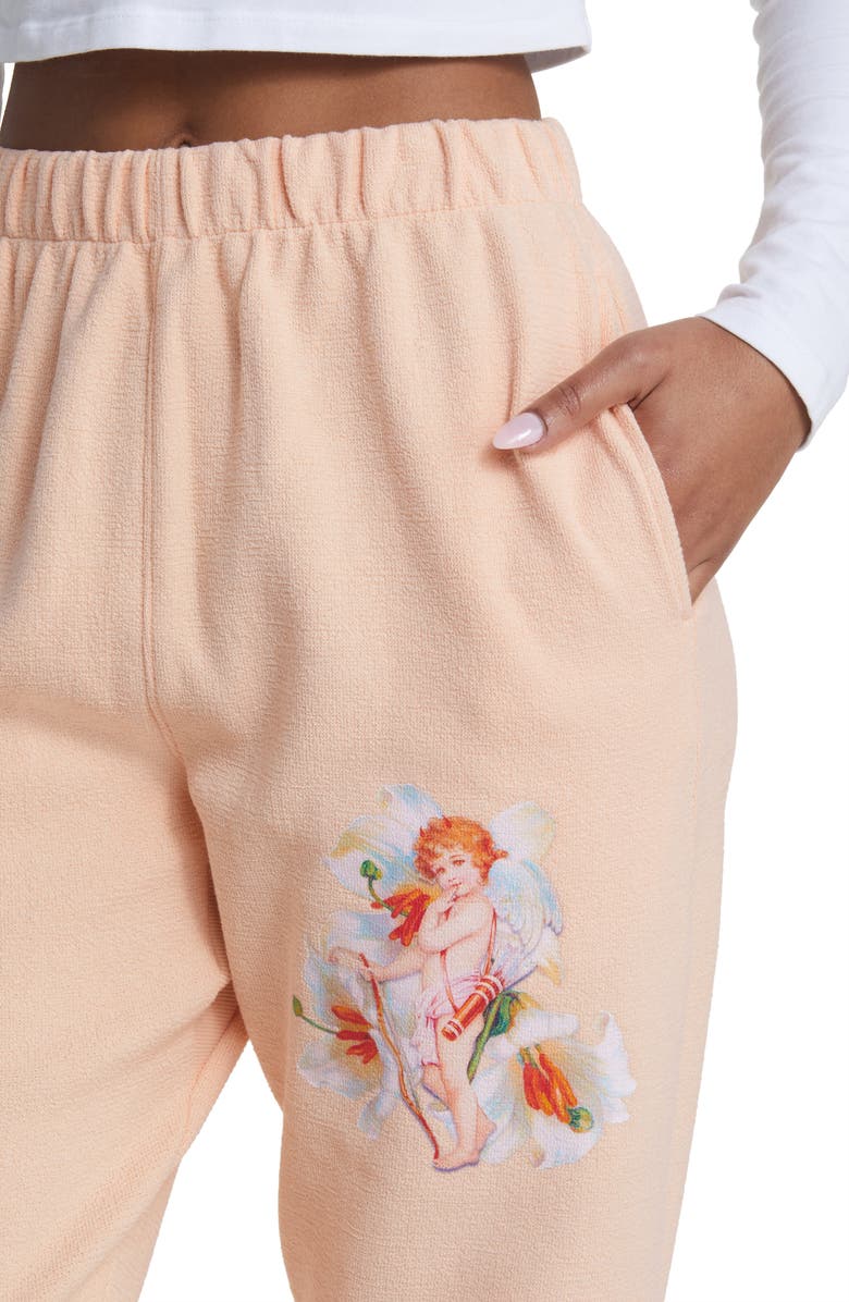 BOYS LIE I Am Not Where You Left Me Cotton French Terry Joggers, Alternate, color, Peach